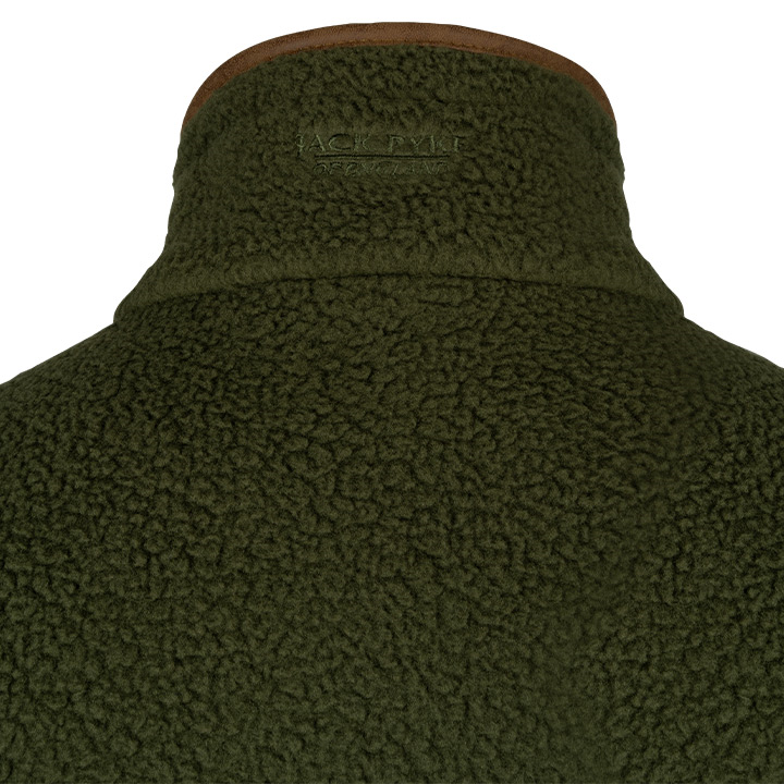 Sherpa Fleecetrui Halve Rits Olijf
