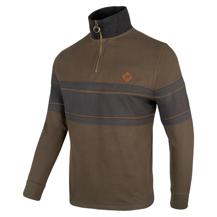 Contrast Sweater Halve Rits Groen