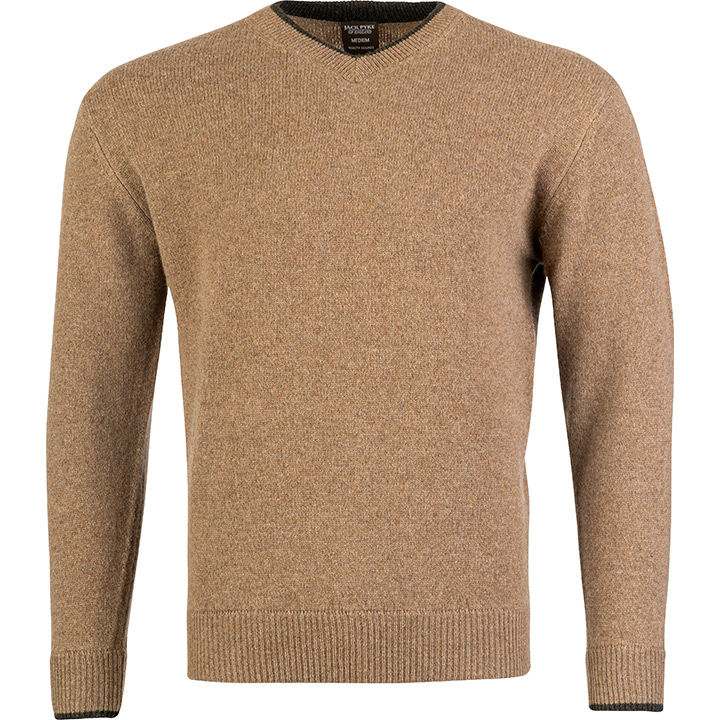 Ashcombe Trui V-Hals 100% Lamswol Gerst