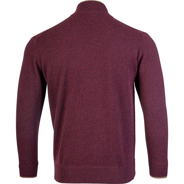 Ashcombe Trui met Rits 100% Lamswol Pruim