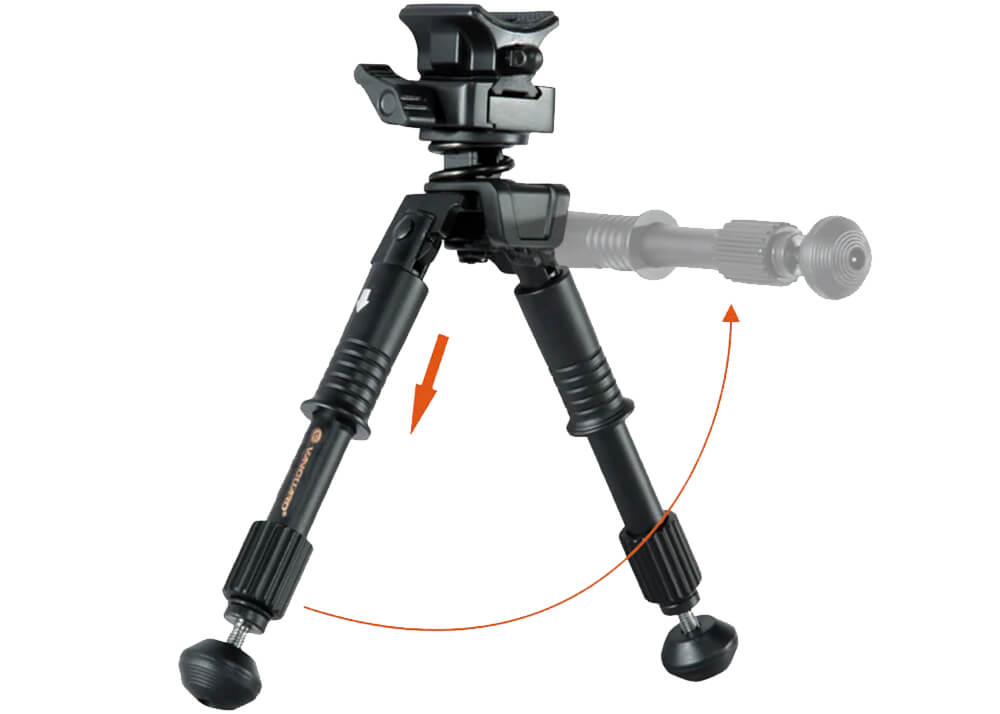 Bipod Vanguard Equalizer Pivoting 1QS - Aluminium
