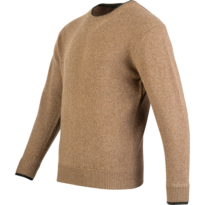 Ashcombe Trui Ronde Hals 100% Lamswol Gerst