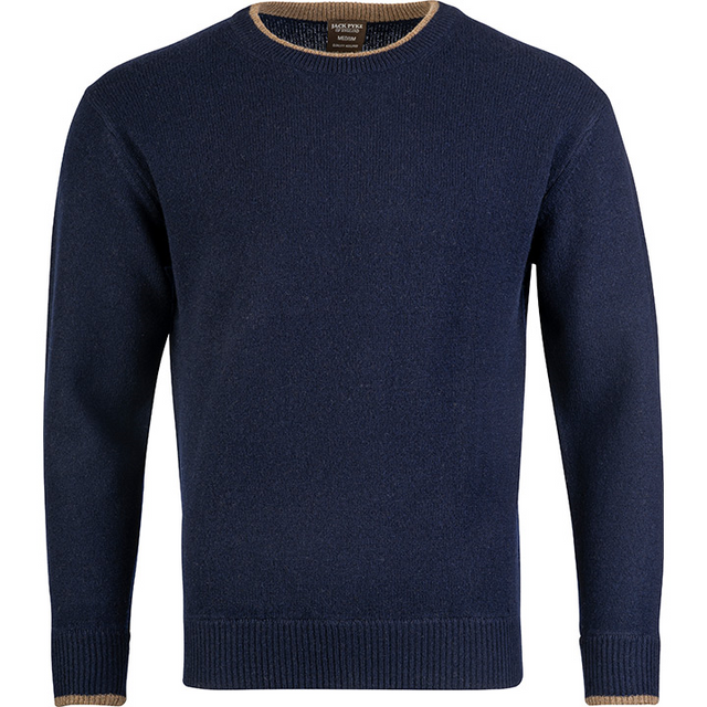 Ashcombe Trui Ronde Hals 100% Lamswol Marineblauw