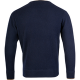 Ashcombe Trui Ronde Hals 100% Lamswol Marineblauw