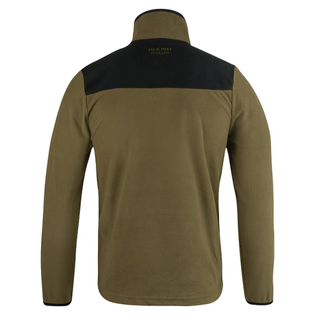 Snap Neck Fleecetrui Donker Mosterd