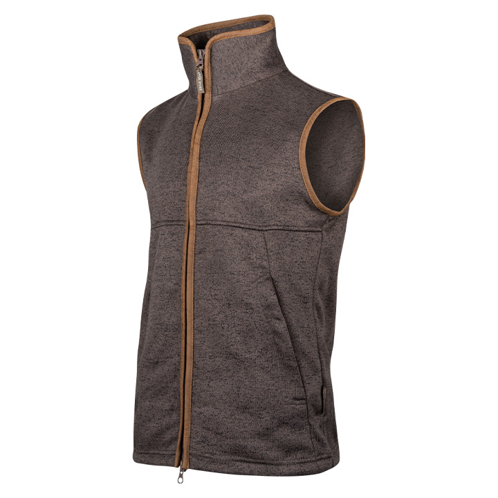 Melange Fleece Bodywarmer Bruin Gemêleerd