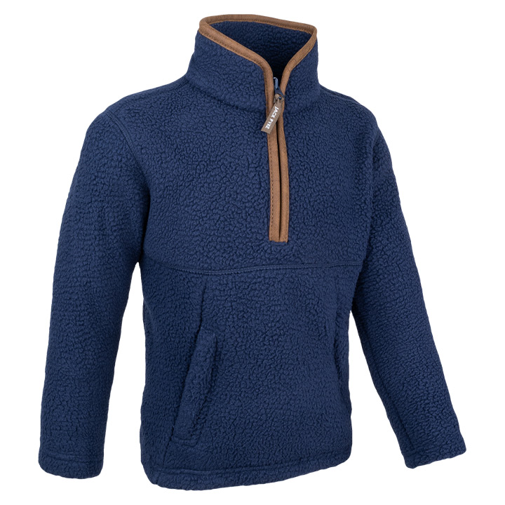 Junior Sherpa Fleecetrui Halve Rits Marineblauw