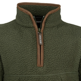 Junior Sherpa Fleecetrui Halve Rits Olijf