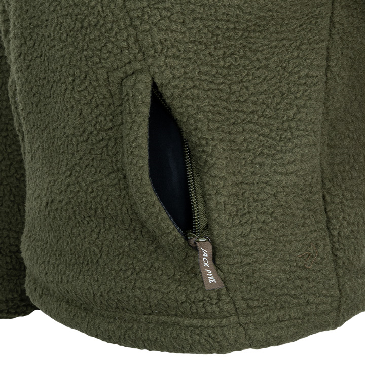 Junior Sherpa Fleecetrui Halve Rits Olijf