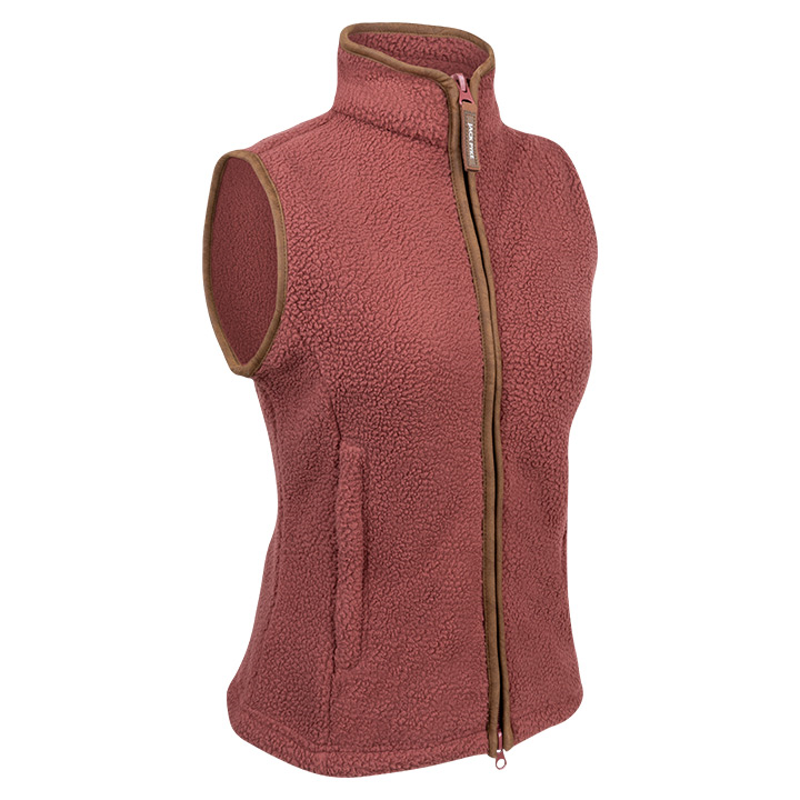 Dames Sherpa Fleece Bodywarmer Koperbruin