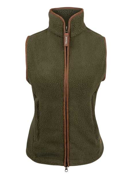 Dames Sherpa Fleece Bodywarmer Olijf