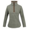 Dames Sherpa Fleecetrui Halve Rits Salie