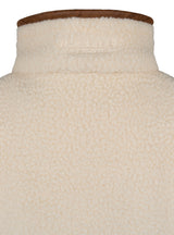 Dames Sherpa Fleecetrui Halve Rits Shiitake