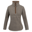 Dames Sherpa Fleecetrui Halve Rits Shiitake