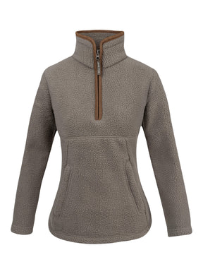 Sherpa Fleecetrui Halve Rits Shiitake