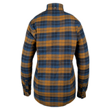 Dames Bleasdale Zwaar Flanellen Overhemd Marineblauw Roestbruin
