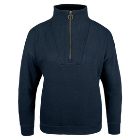 Dames Sweater Halve Rits Marineblauw