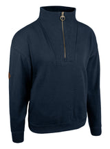 Dames Sweater Halve Rits Olijf