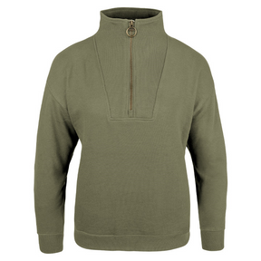 Dames Sweater Halve Rits Salie