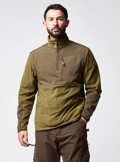 Rannock Fleecetrui Donker Mosterd