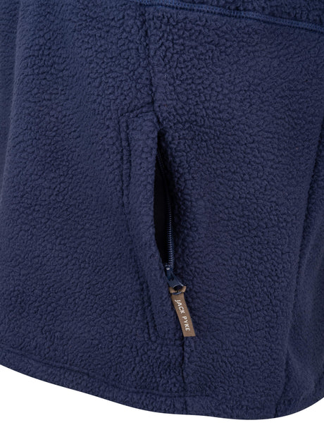 Junior Sherpa Fleecetrui Halve Rits Marineblauw