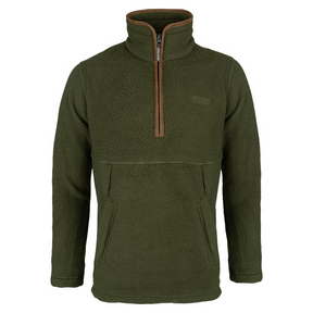 Sherpa Fleecetrui Halve Rits Olijf