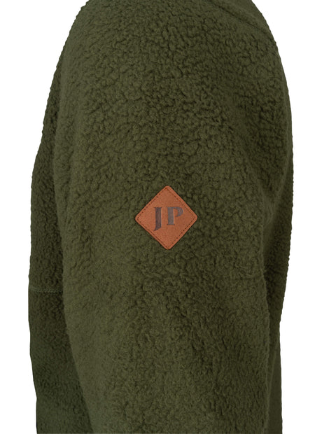 Sherpa Fleecetrui Halve Rits Olijf