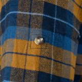 Bleasdale Zwaar Flanellen Overhemd Marineblauw Roestbruin