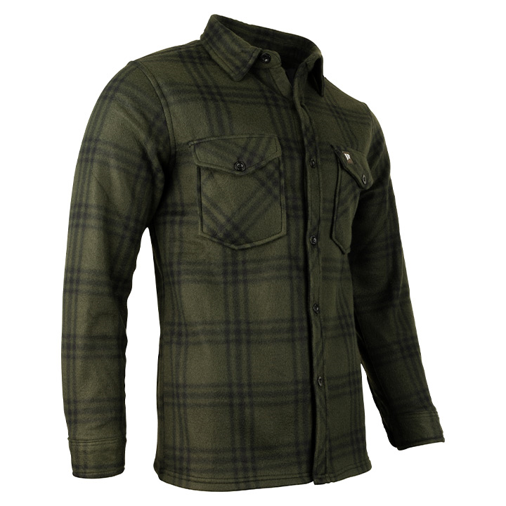 Polar Fleece Overhemd Groen Geruit