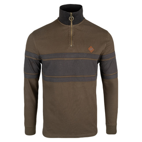 Contrast Sweater Halve Rits Groen
