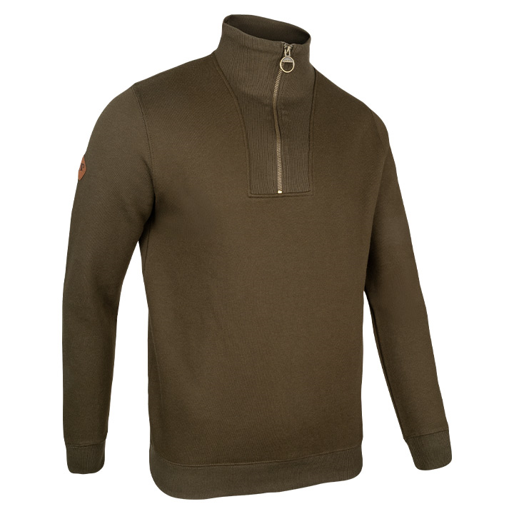 Sweater Halve Rits Donkerolijf