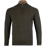 Ashcombe Trui met Rits 100% Lamswol Donkerolijf