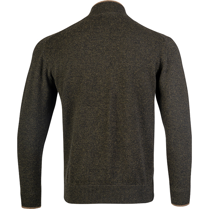 Ashcombe Trui met Rits 100% Lamswol Donkerolijf