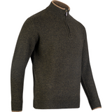 Ashcombe Trui met Rits 100% Lamswol Donkerolijf