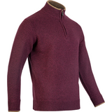 Ashcombe Trui met Rits 100% Lamswol Pruim