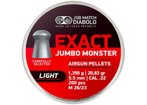 Luchtdrukkogeltjes JSB Exact Jumbo Monster Light 5.52 mm 20.83 grain