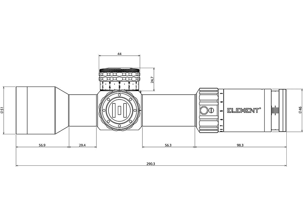 Element Optics Theos 2-10x42 MPR-1D MRAD Richtkijker - FDE