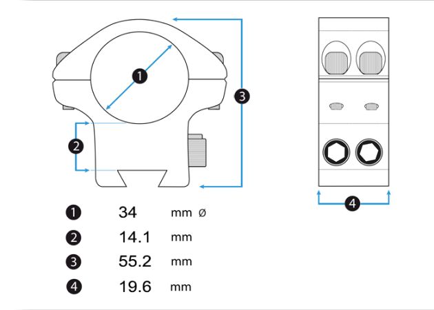 Montage Element Optics Accu-Lite 34 mm High Weaver/Picatinny (3)