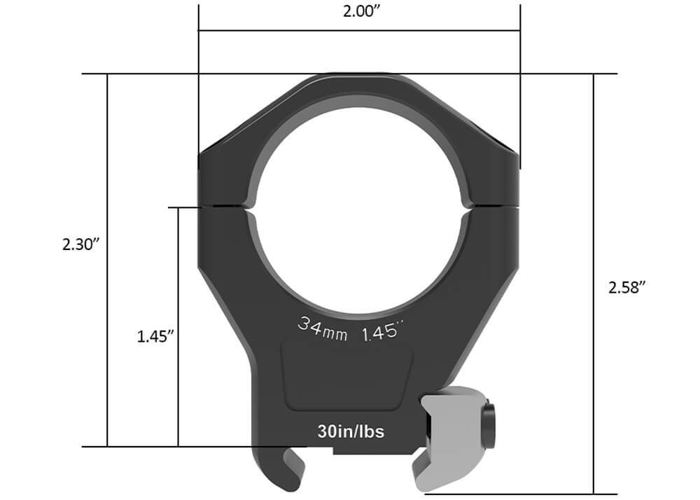 Montage Arken Halo Ti 34 mm High Weaver/Picatinny