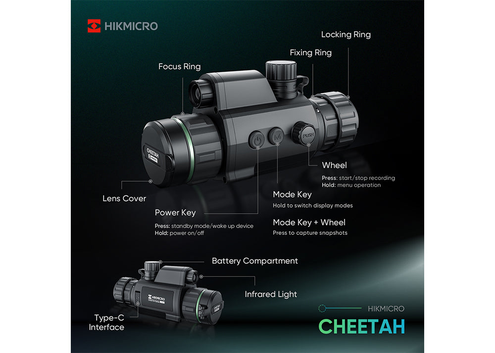 HikMicro Cheetah LRF Clip-On 940 nm IR Nachtzichtkijker