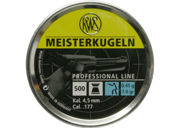 Luchtdrukkogeltjes RWS Meisterkugeln blauw 4.5 mm 7 grain